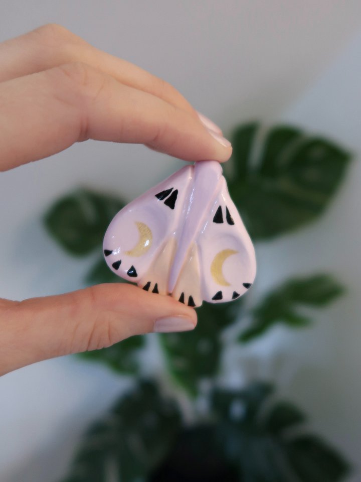 Pastel Moon Moth - Worry Stone product image (2)