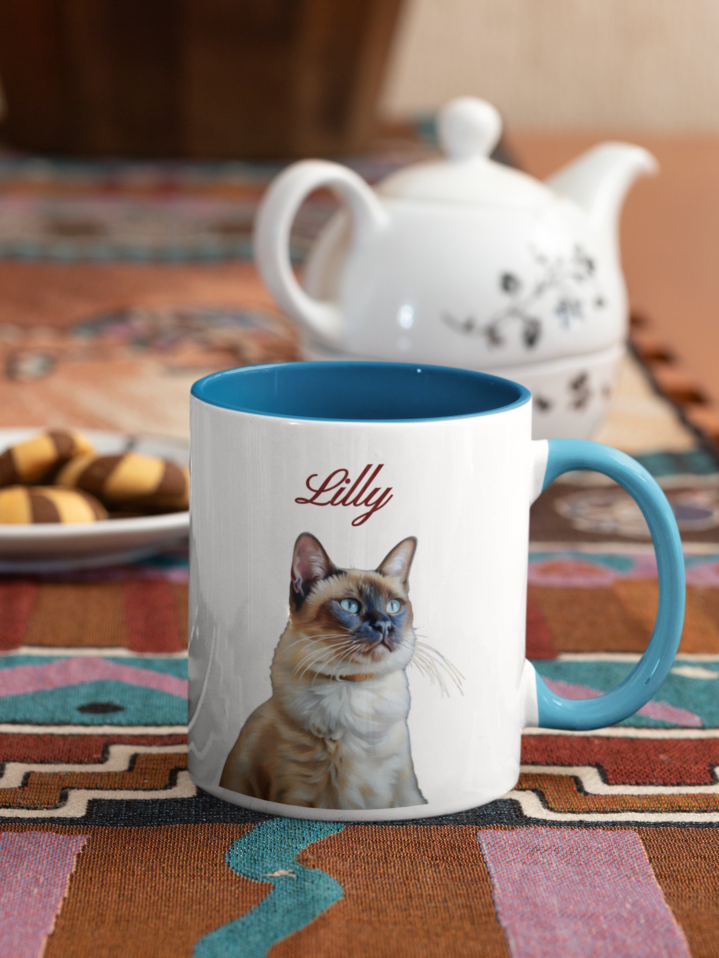 YOUR SIAMESE! / BICOLOR MUG WITH PERSONALIZED NAME / DIGITAL ART product image (1)