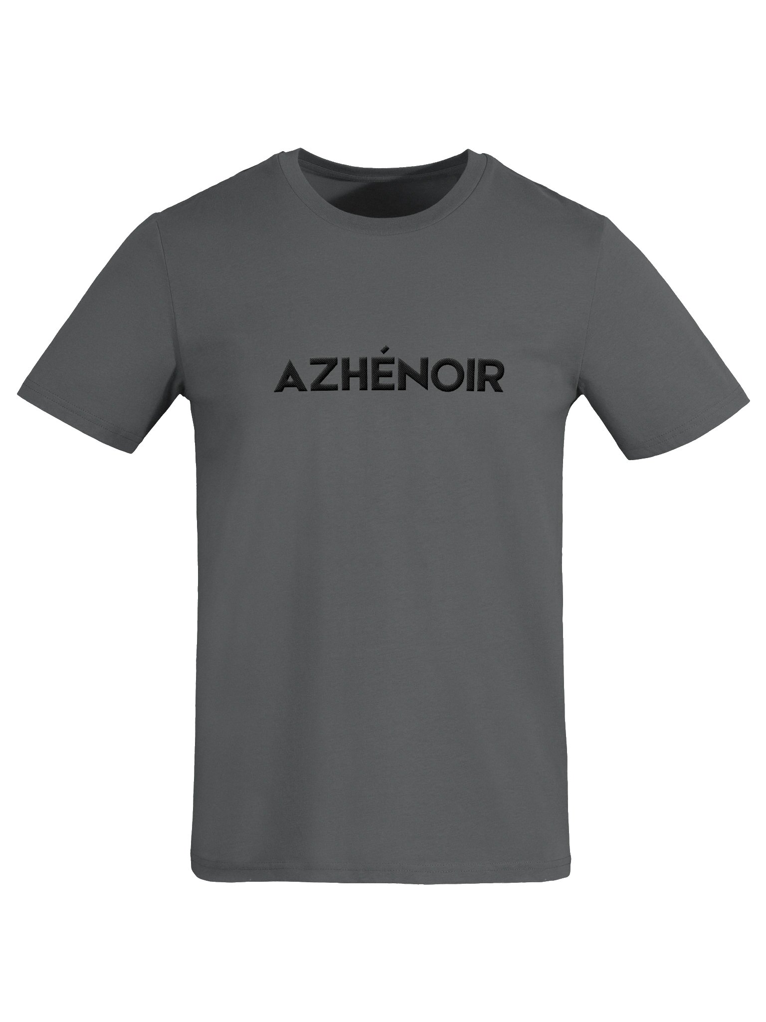 AZHÉNOIR Organic Cotton T-Shirt — Unisex Center Embroidered Logo (Khaki, Heather Grey, White, Anthracite) product image (7)