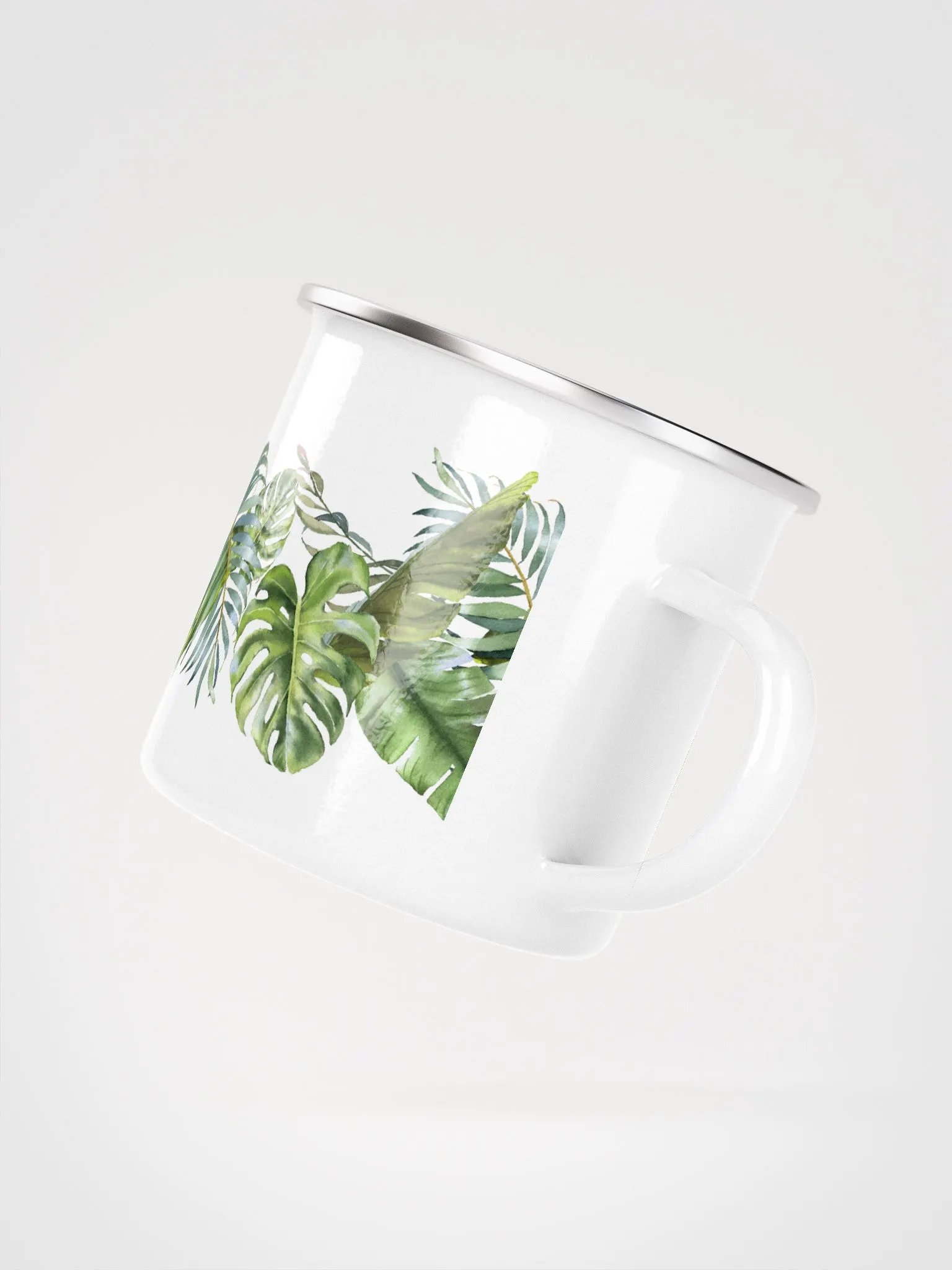 Tropical Leaves Enamel Camping Mug product image (3)