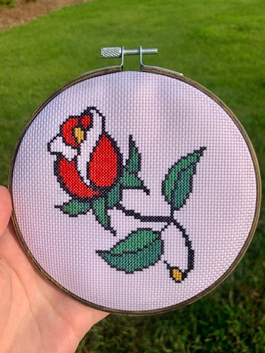 i can feel the sun from this one 🌹🌞 another bright, beautiful finish from tester @naughtyneedles_ !
.
.
#crossstitchersofinst...