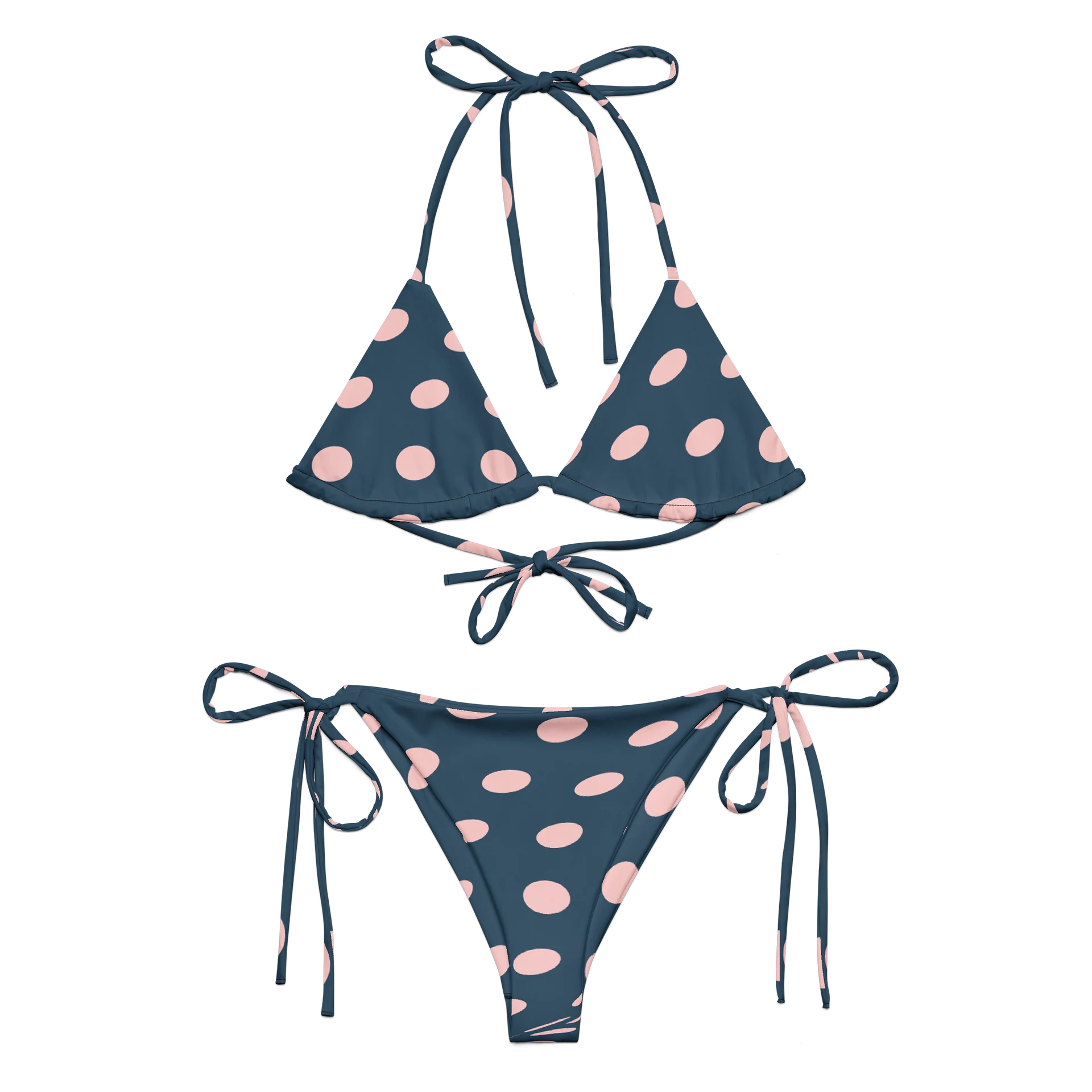 Pink Swirl Dot String Bikini product image (3)