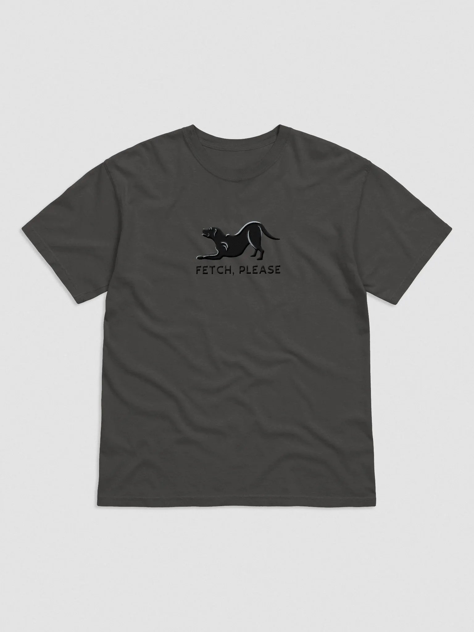 Fetch Please T-Shirt(Embroidered) of a Labrador Retriever(Black) product image (49)