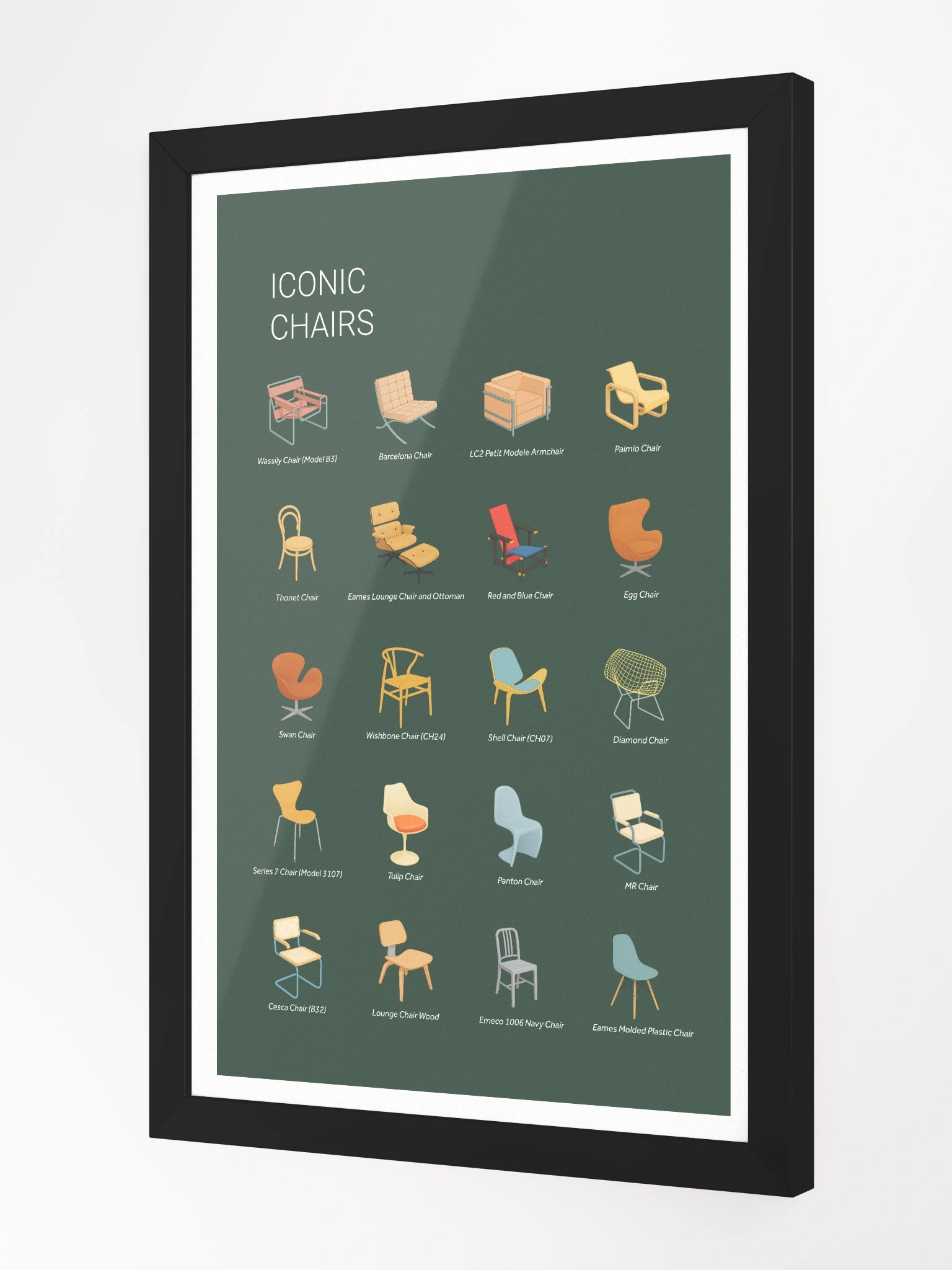 Iconic Chairs Framed Art Print product image (6)