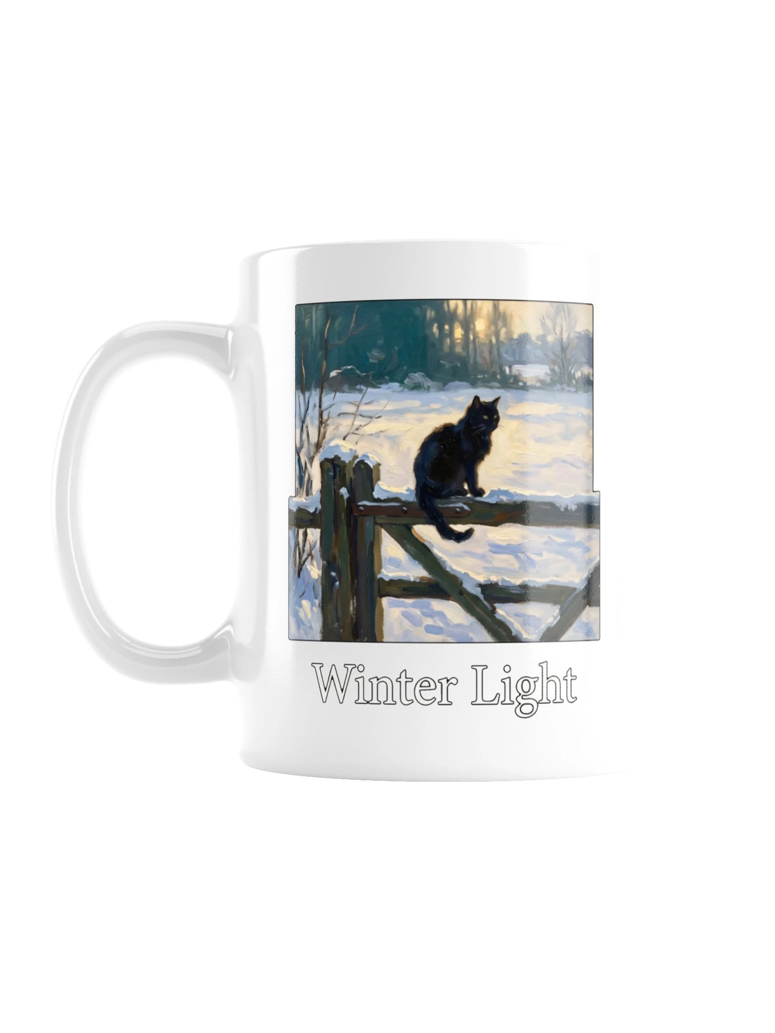 Winter Fence Cat Mug product image (1)