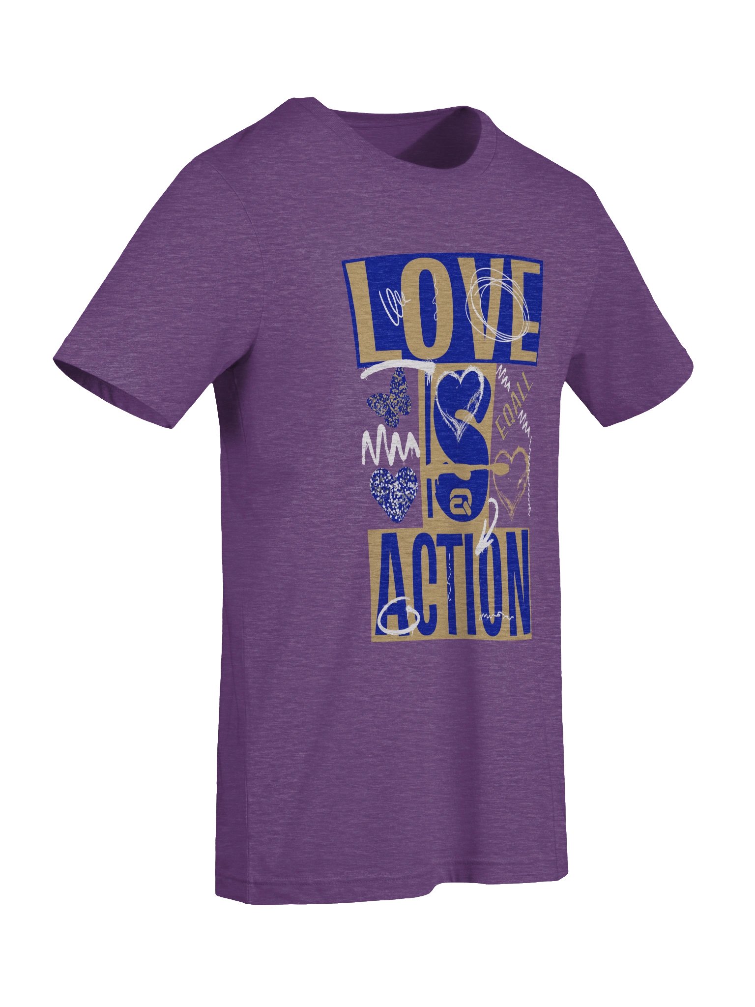 Love is Action! Bella + Canvas Unisex T-shirt_ EQALL® Originals_Pop Blue product image (9)