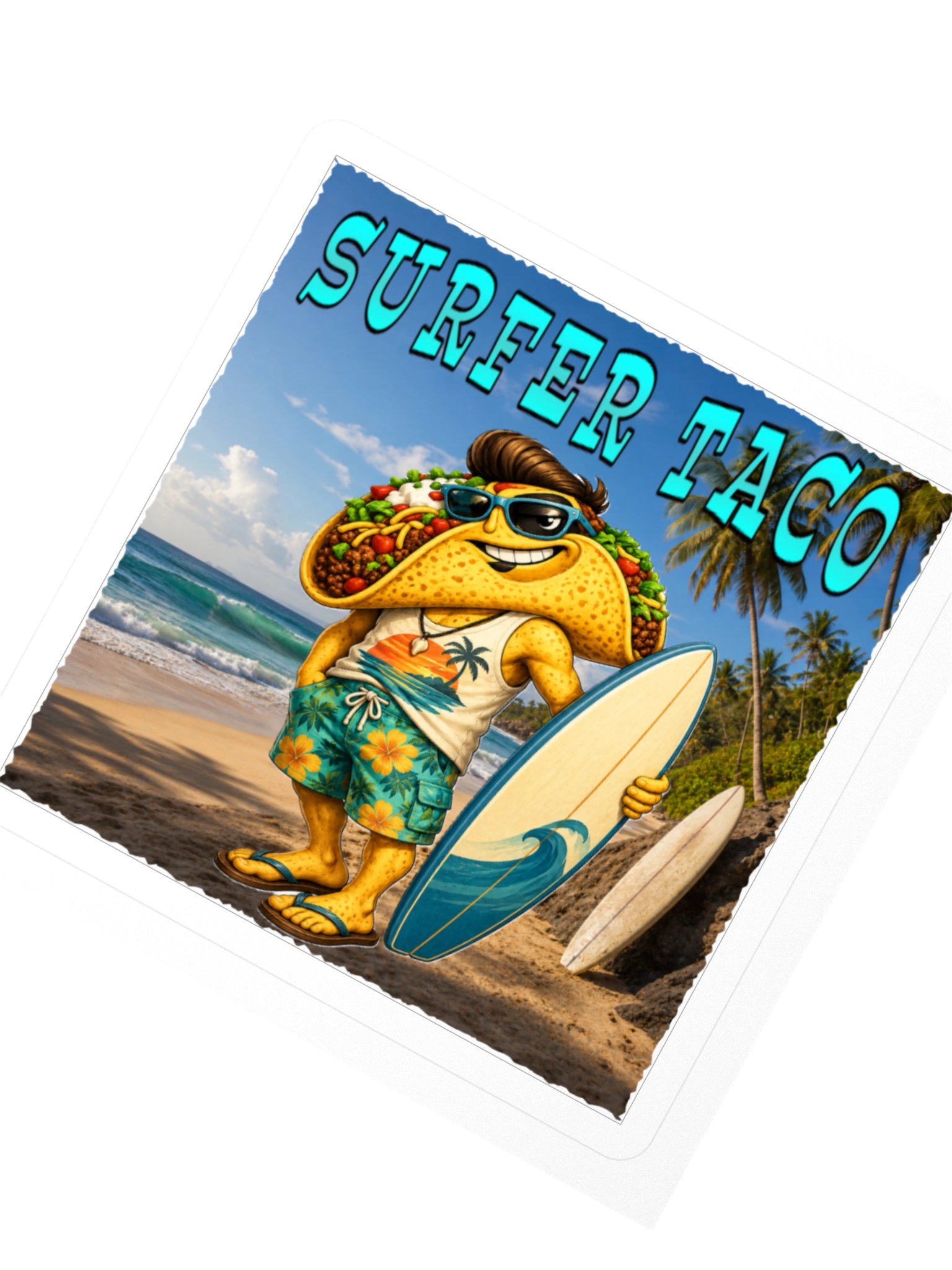 Surfer Taco Beach Sticker - The Taco family product image (4)