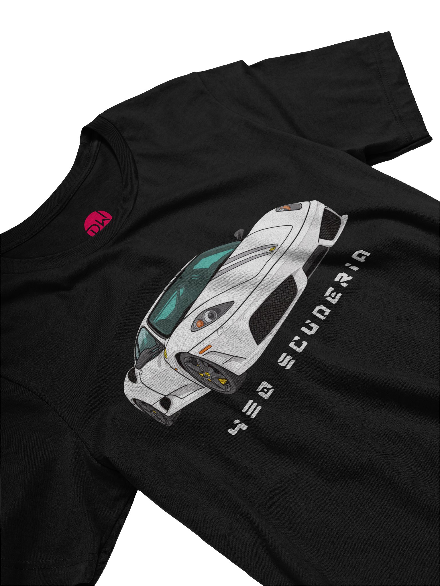 White Ferrari 430 Scuderia Shirt (Retro, Sketch, Silhouette) product image (23)