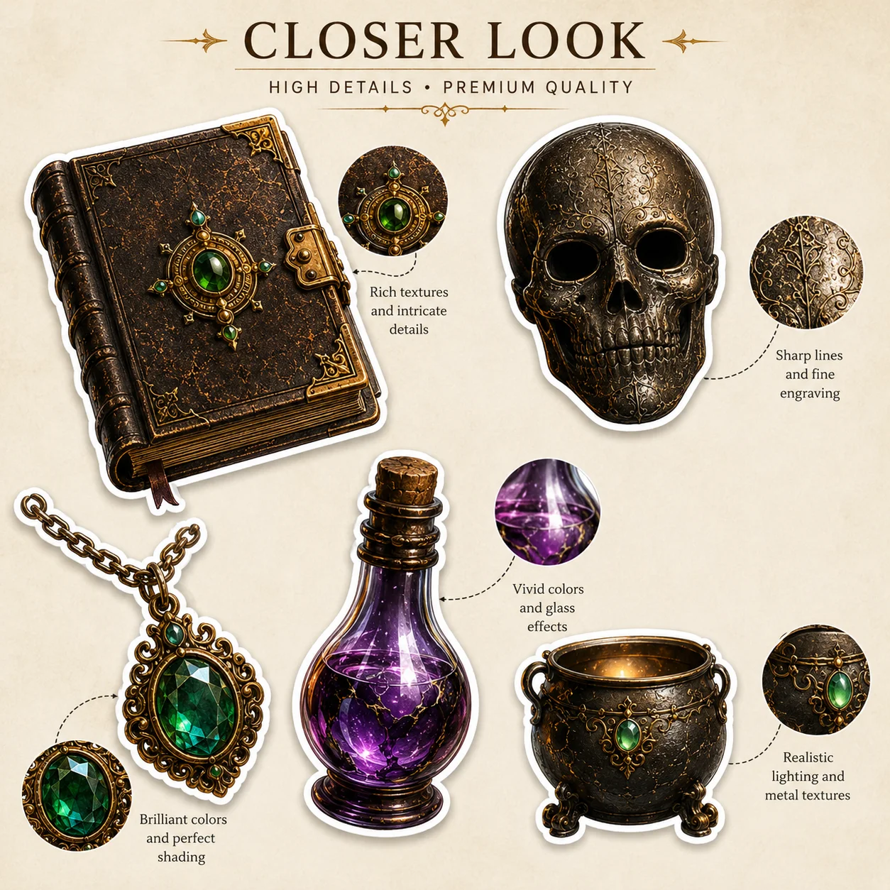 50 Fantasy Magic Stickers – Digital Bundle product image (3)