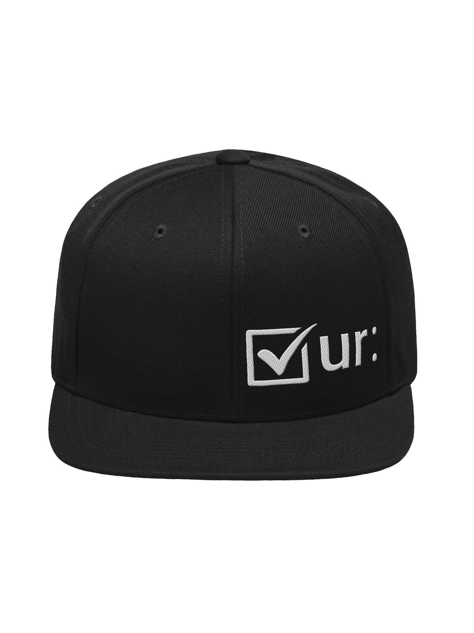 Check Your Colon Flatbill Hat - White on Black | Colon Cancer Awareness (0B) product image (1)
