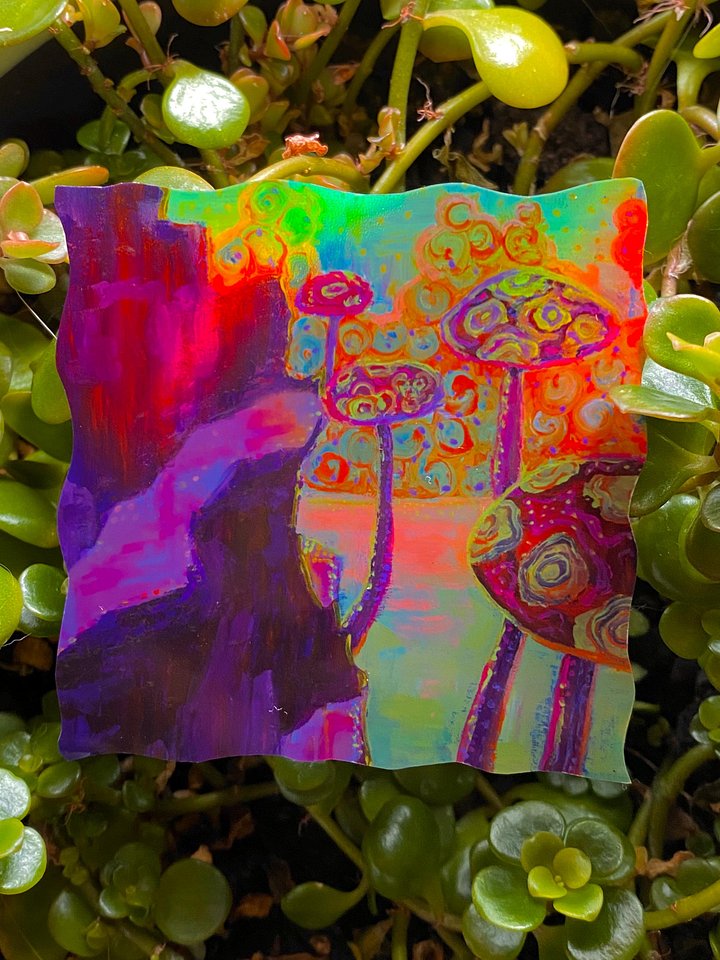 Mario 64 Trippy Trippy Mountain ~ holographic vinyl sticker product image (1)