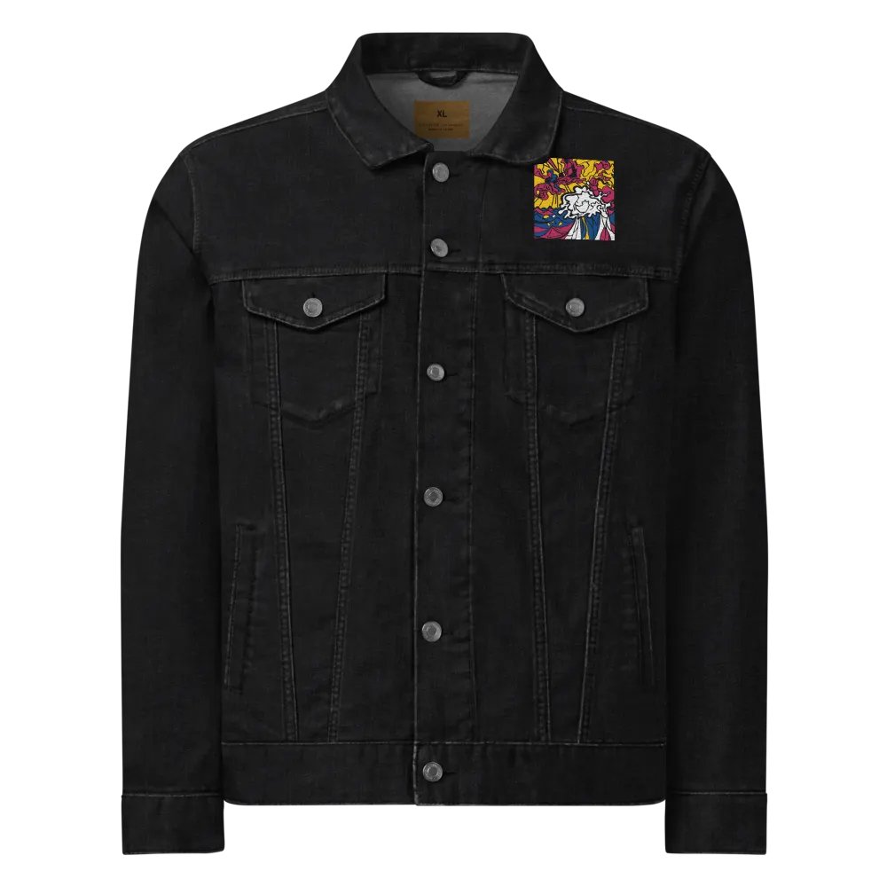 Swirling Chaos Denim Jacket - Wave at Sunset product image (1)