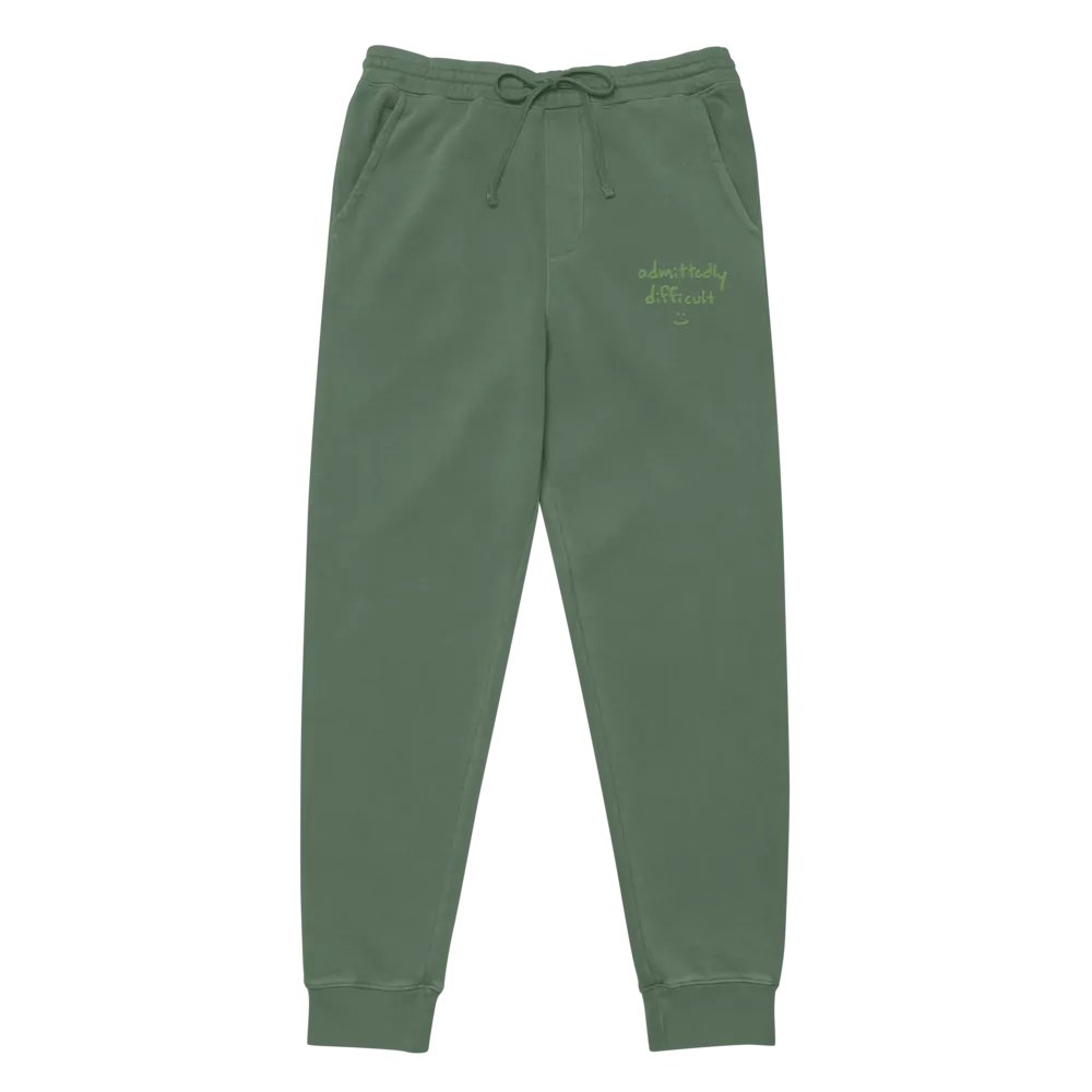 admittedly difficult (green thread) pigment dyed sweatpants product image (2)