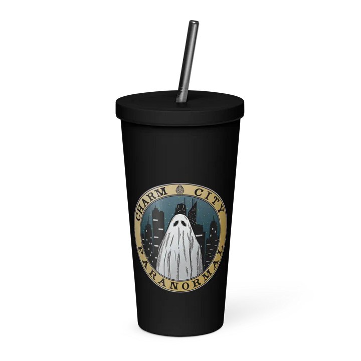 Charm City Paranormal Badge Insulated Tumbler With Straw product image (1)