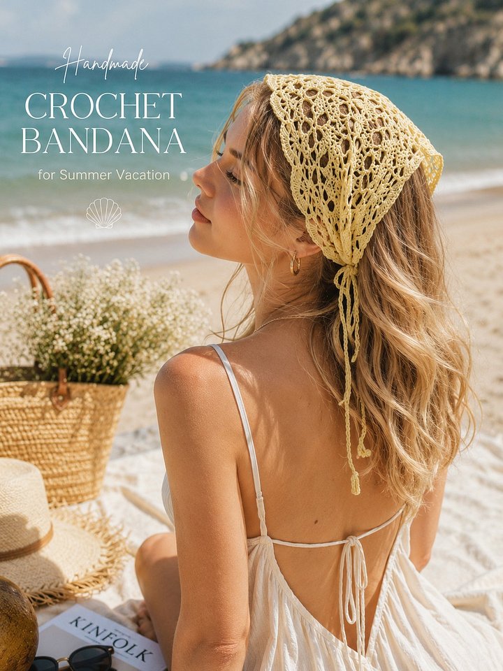 Handmade Crochet Bandana for Summer Vacation product image (1)