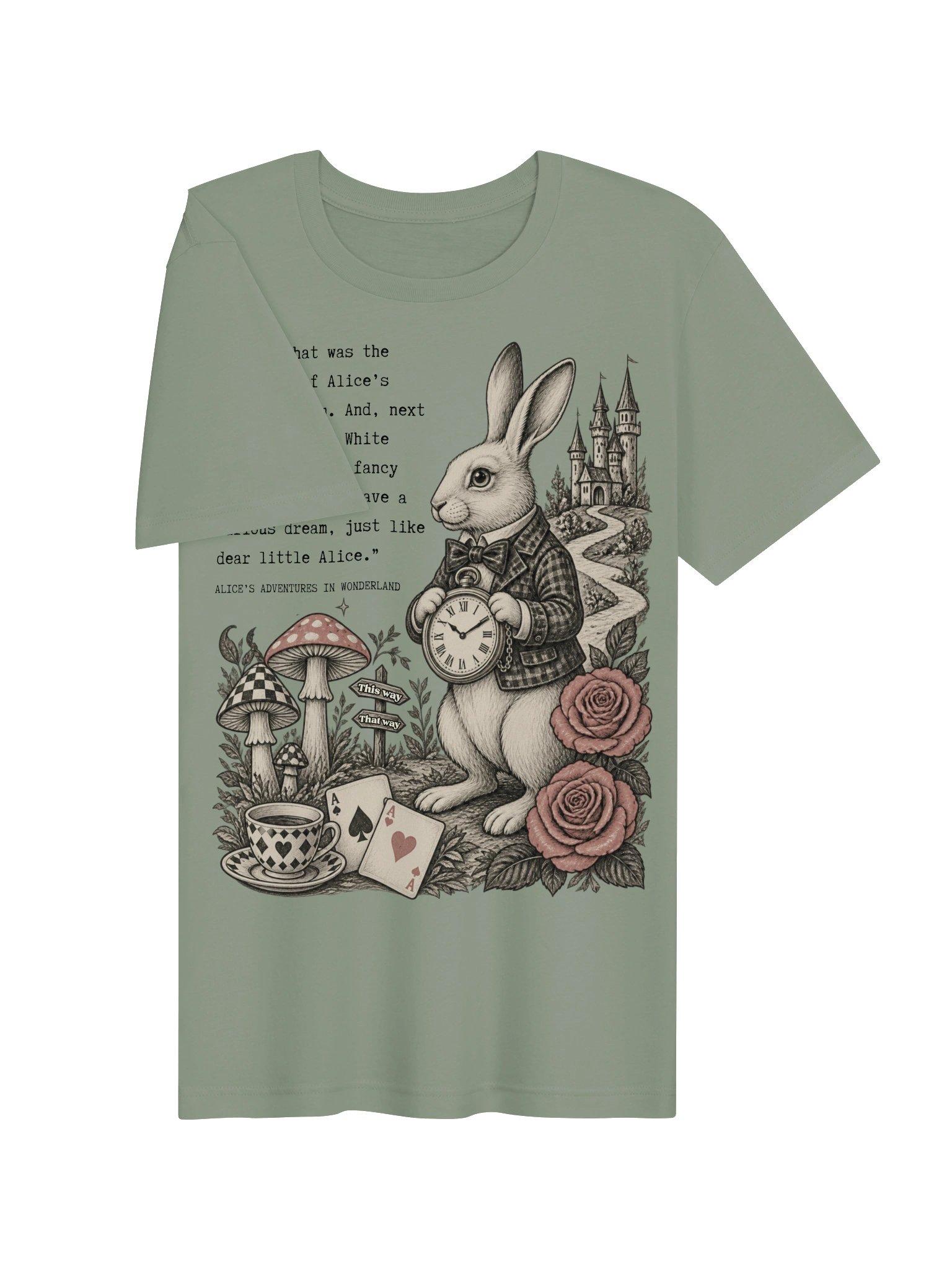 White Rabbit Wonderland Shirt, Alice Quote Tee, Lewis Carroll Graphic product image (4)