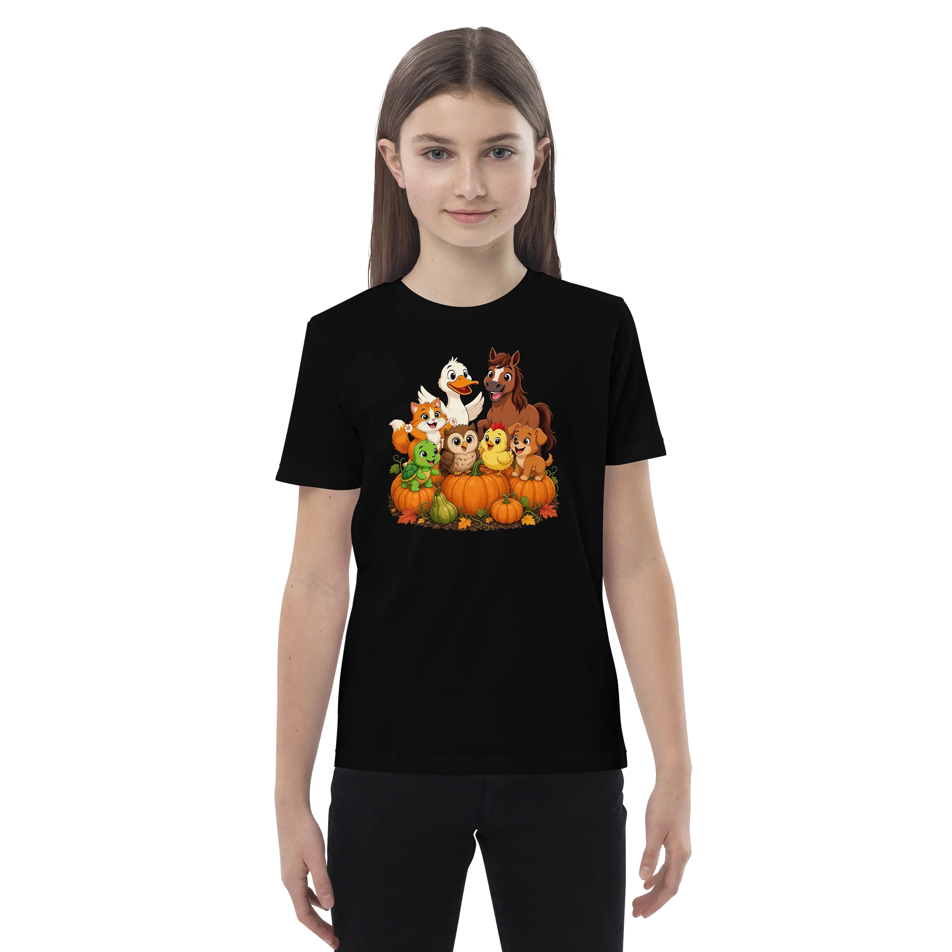 Autumn Animal Pumpkin Parade Kids Tee product image (1)
