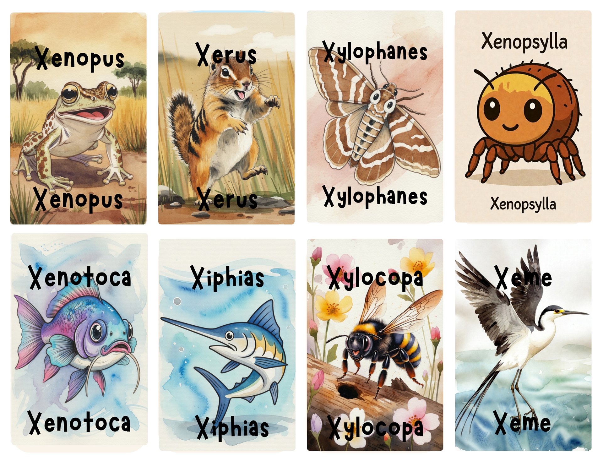 Letter X Animal Flash Cards – Fun & Engaging Alphabet Learning product image (5)