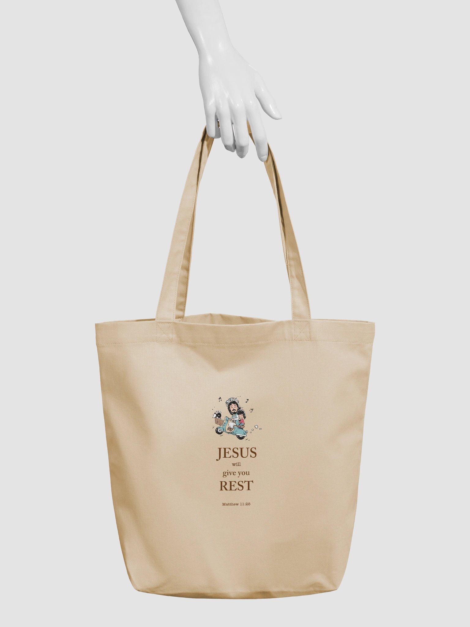 "Jesus will give you rest" eco-friendly tote bag product image (4)
