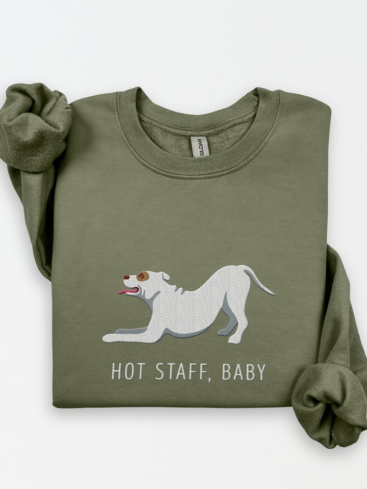 Hot Staff, Baby Sweatshirt (Embroidered) of a Staffordshire Terrier(White) product image (1)