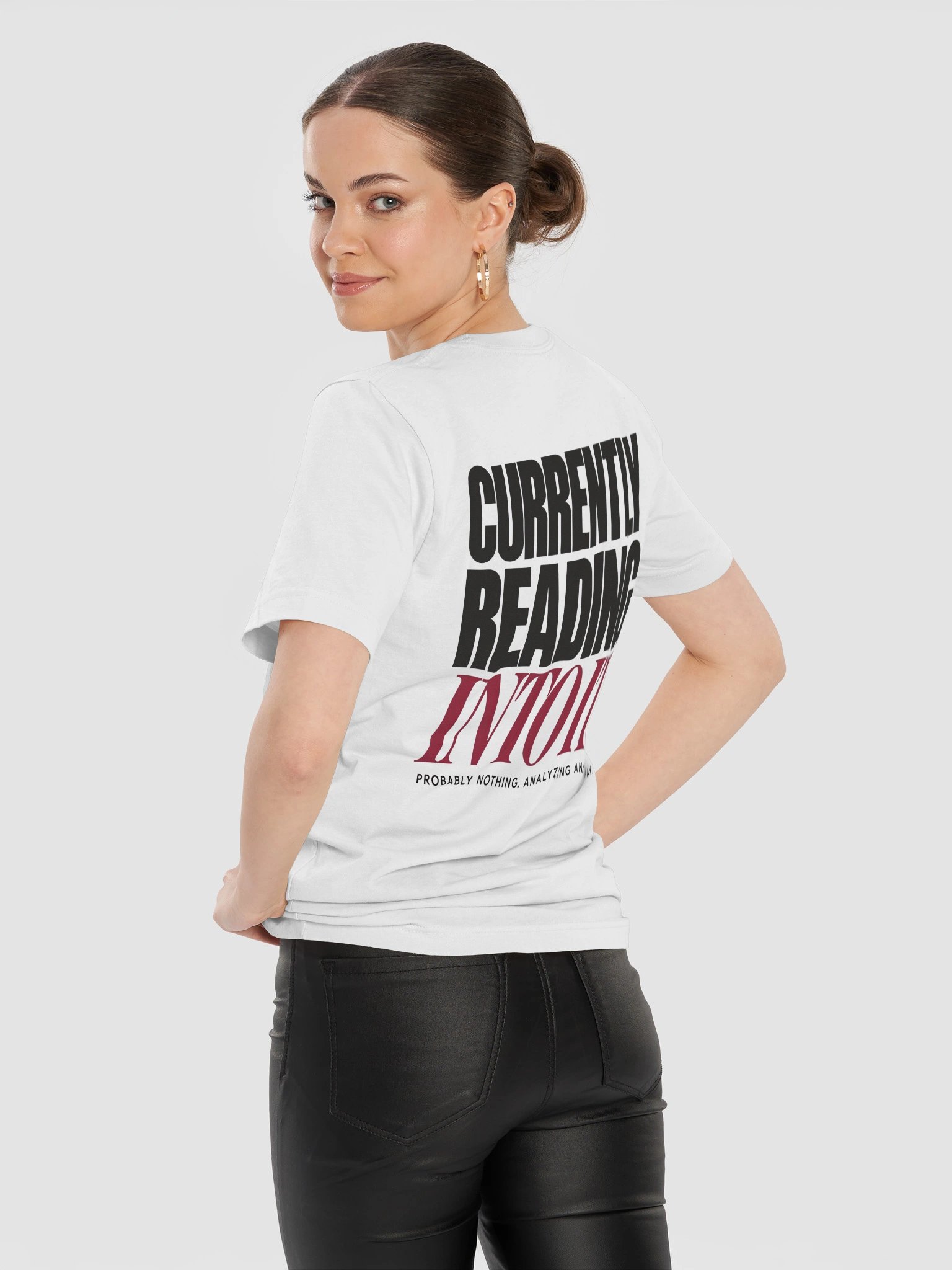 Currently Reading Into It. Funny Overthinking Graphic T-Shirt product image (5)