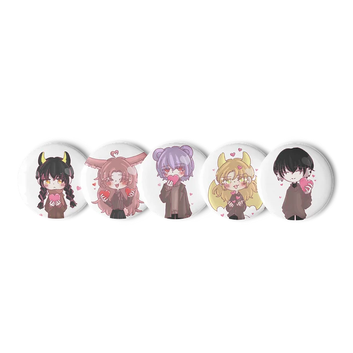 Hungry Demon and Friends - Valentine Badges product image (2)