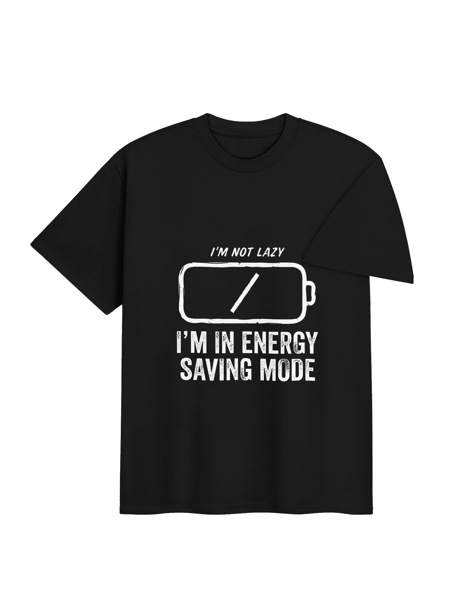 Funny Low Battery "I'm Not Lazy, I'm In Energy Saving Mode" Vintage Graphic T-Shirt product image (3)