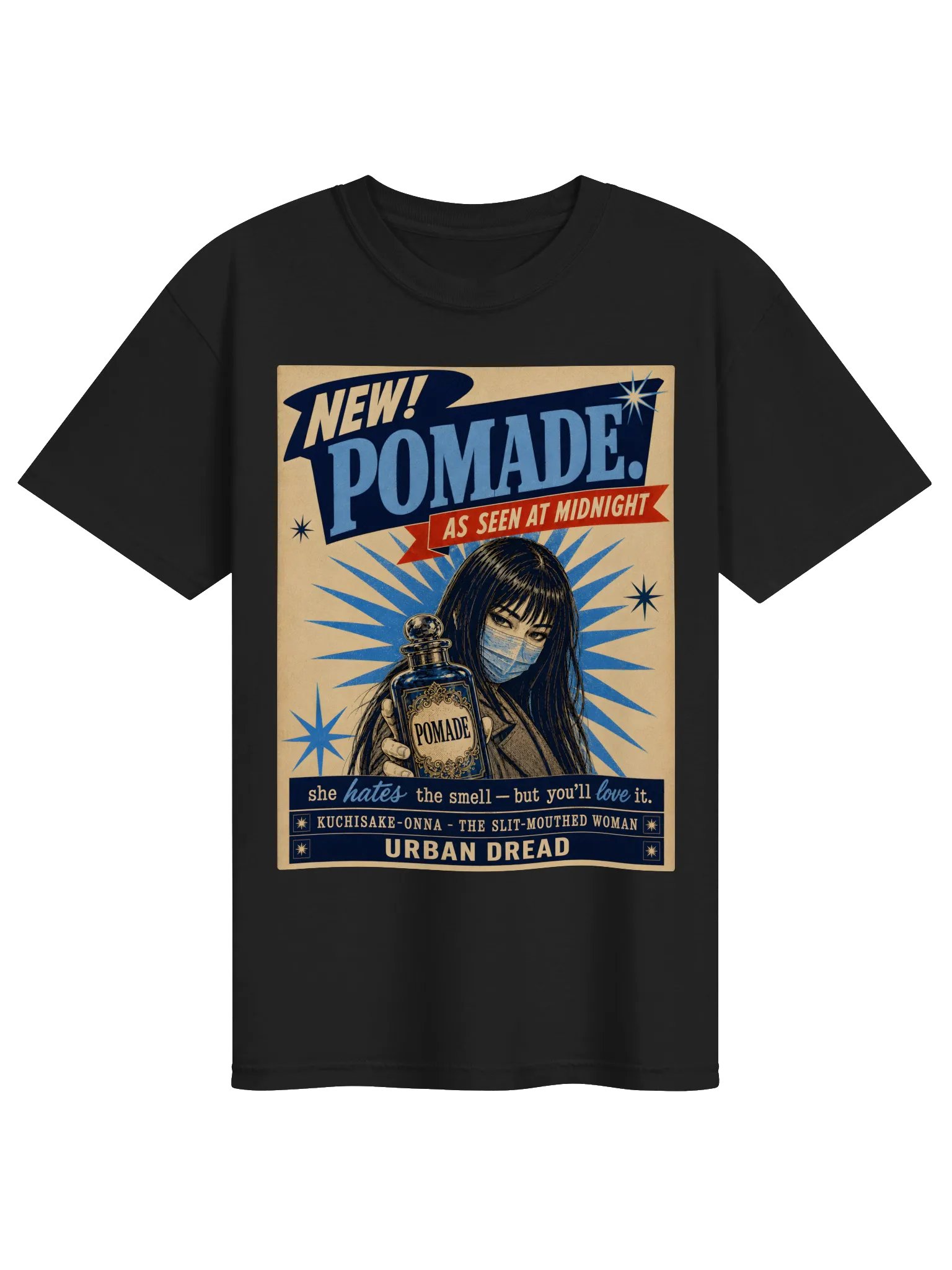 New Pomade — 1950s Kuchisake-Onna Ad T-Shirt product image (1)
