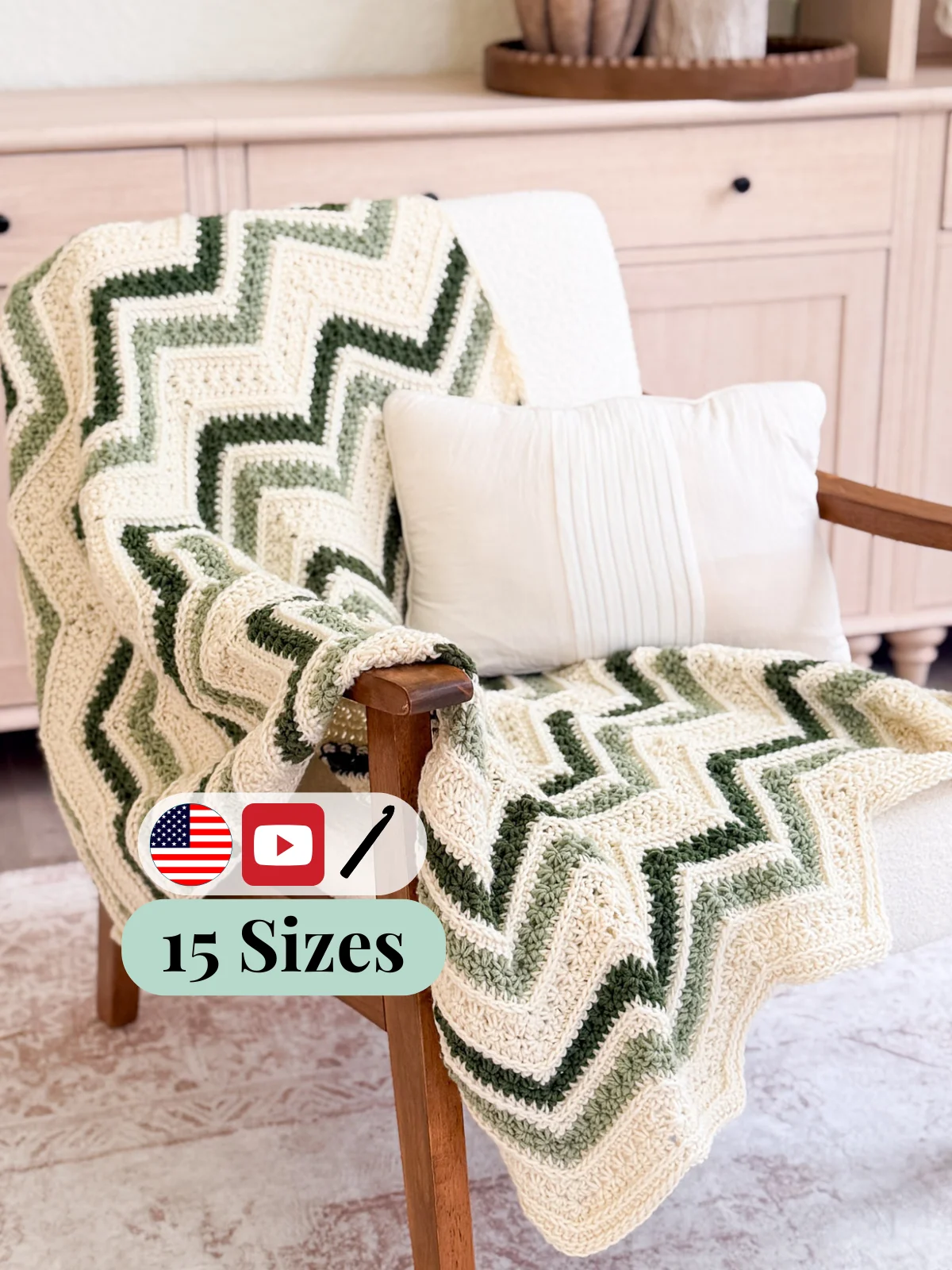 Petal Loop Chevron Crochet Blanket Pattern product image (1)