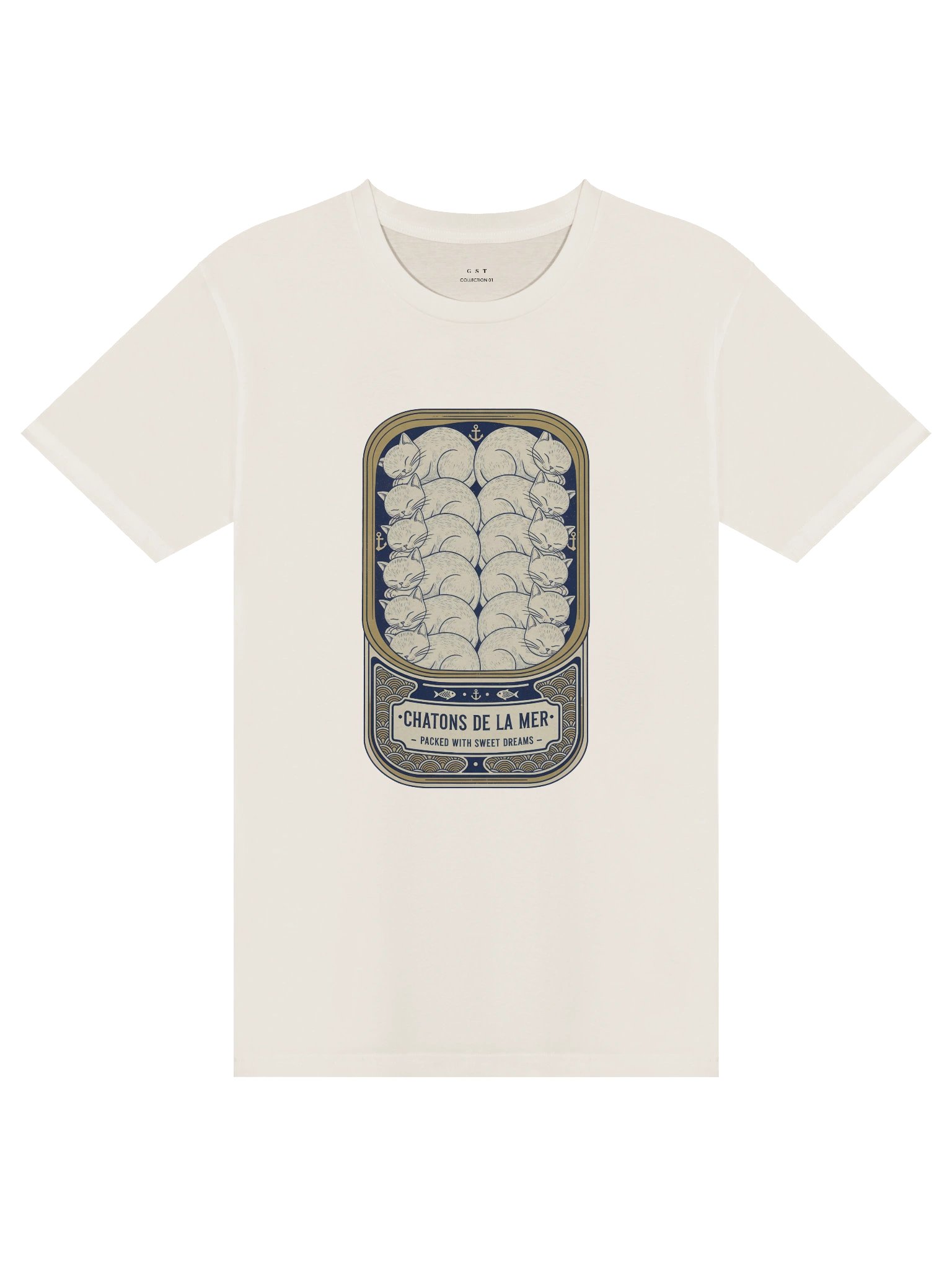 Chatons De La Mer (Sardine Tin) // Line art T-shirt product image (1)