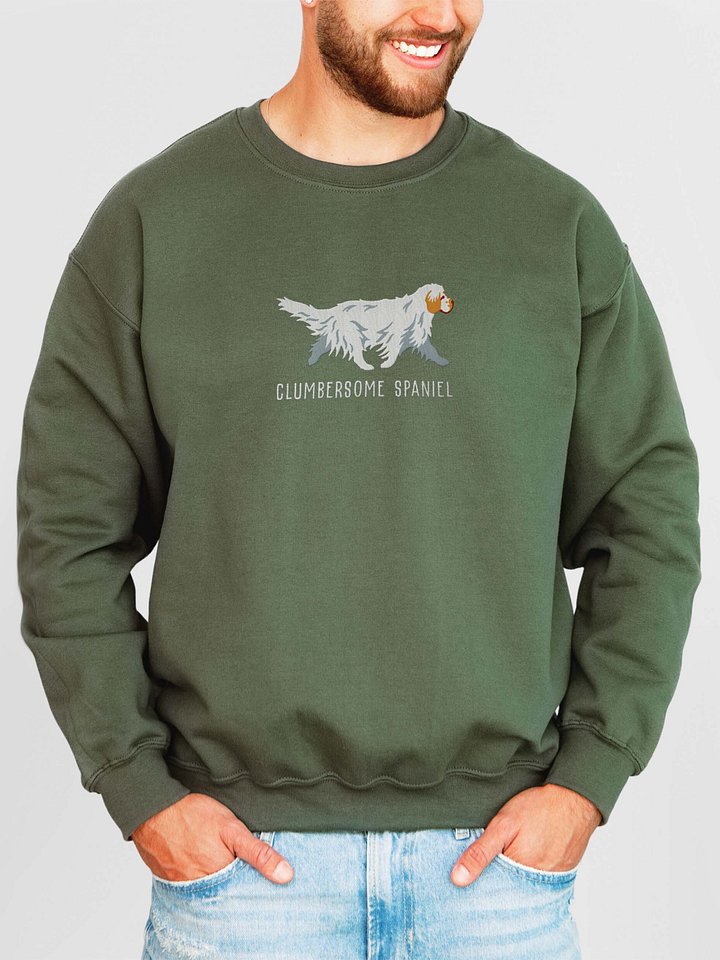 Clumbersome Spaniel Sweatshirt (Embroidered) of a Clumber Spaniel(Tan & White) product image (2)