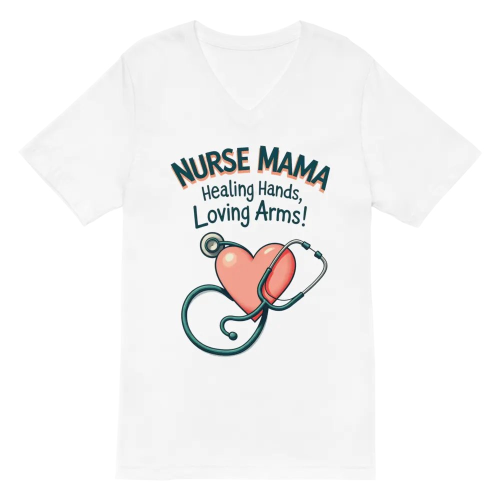 NURSE MAMA Healing Hands V-Neck Tee product image (2)