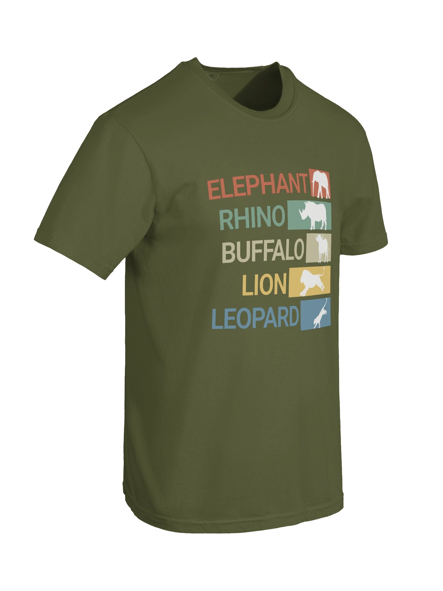 African Big Five Safari T-Shirt, Wildlife Animals Tee product image (10)