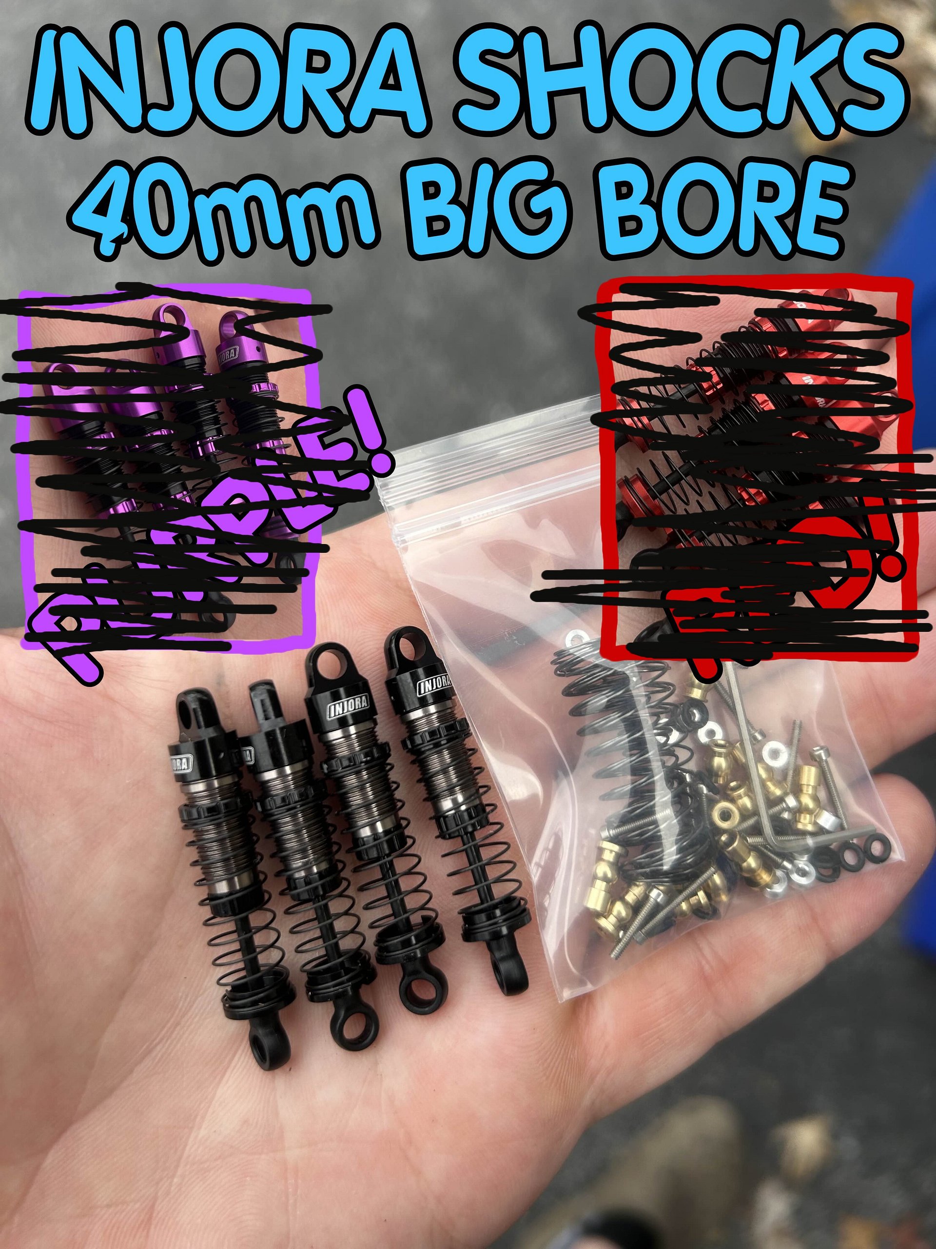 Injora 40mm shocks product image (6)