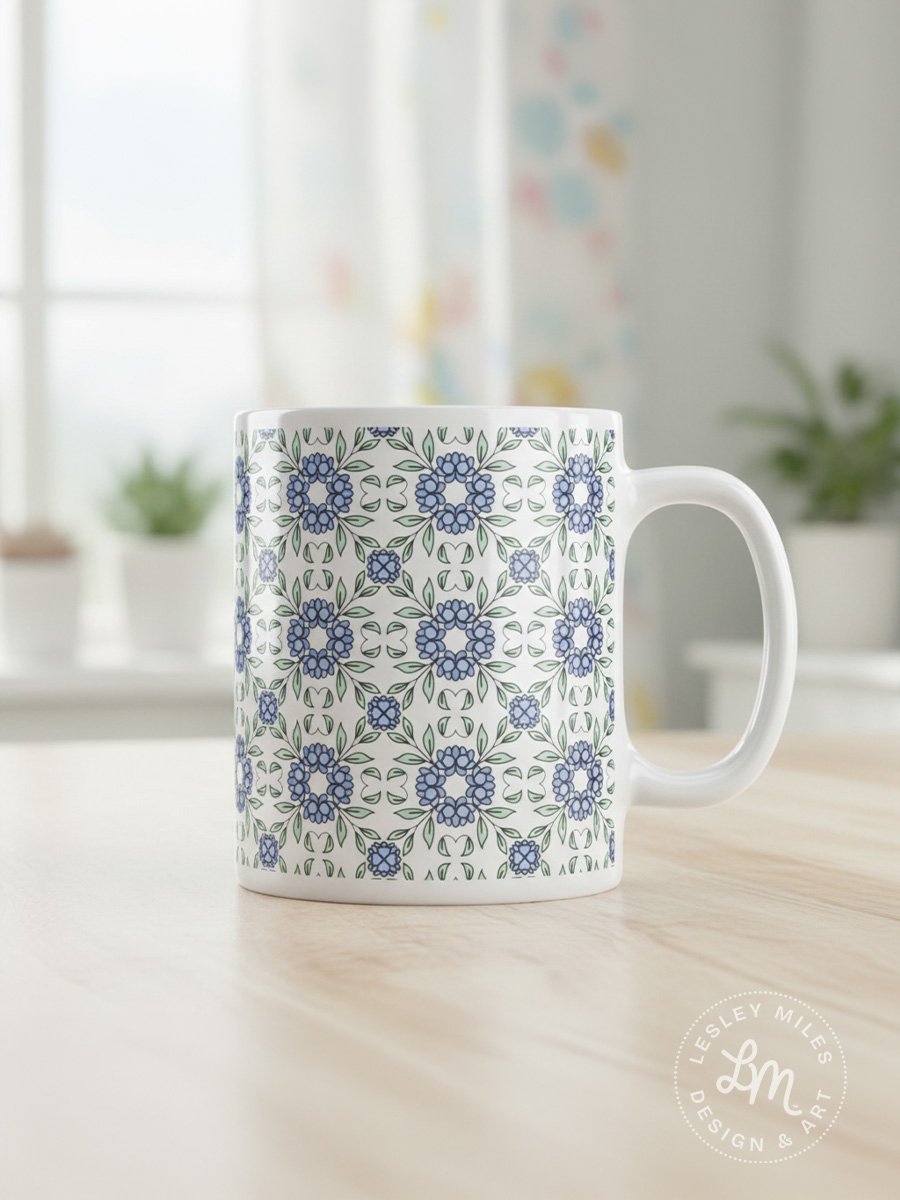 May Blue Floral Mug product image (8)