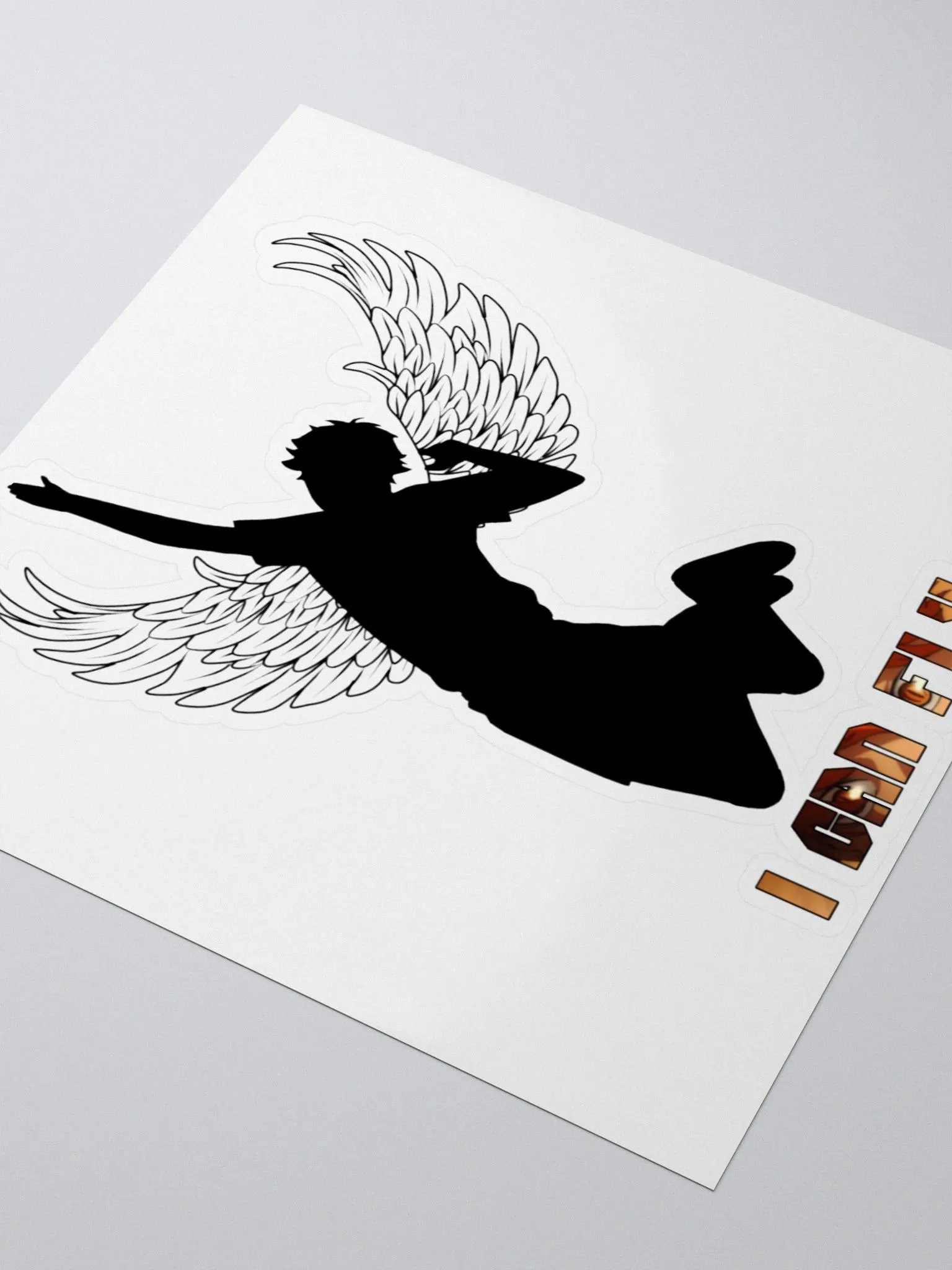 Hinata's Eyes 'I Can Fly' Black Sticker product image (3)