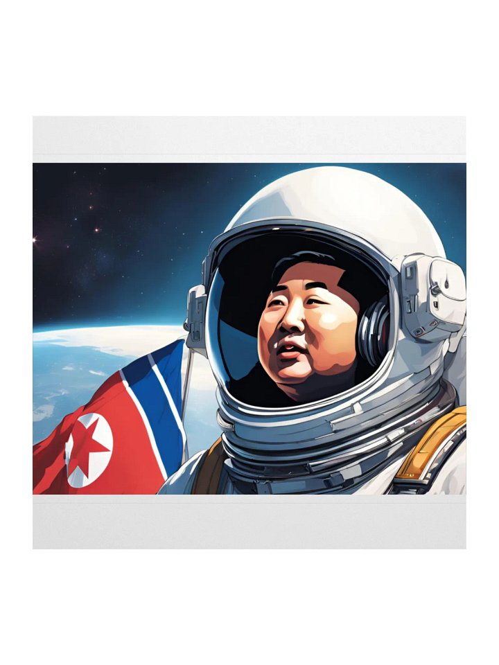 Kim Jong Un Astronaut Sticker - Conquering Space with Korean Flag product image (1)