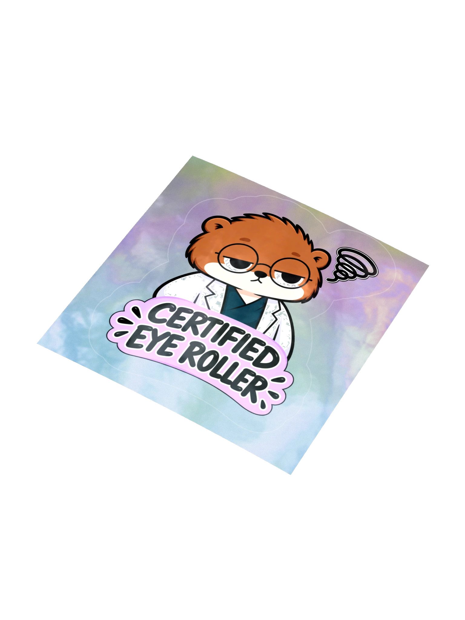 Sleepy Optometrist Certified Eye Roller Holographic Sticker Sheet product image (3)