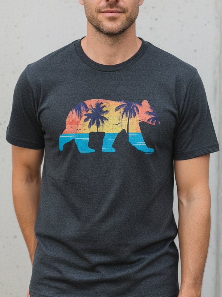 Sunset Beach Bear T-Shirt product image (3)