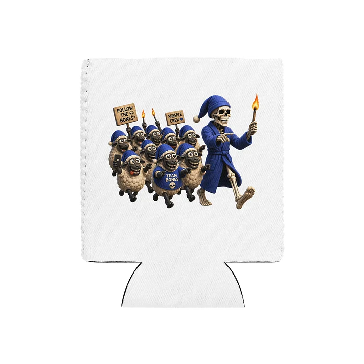 ''Sheeples Follow The Bones'' Coozie Can Cooler product image (2)