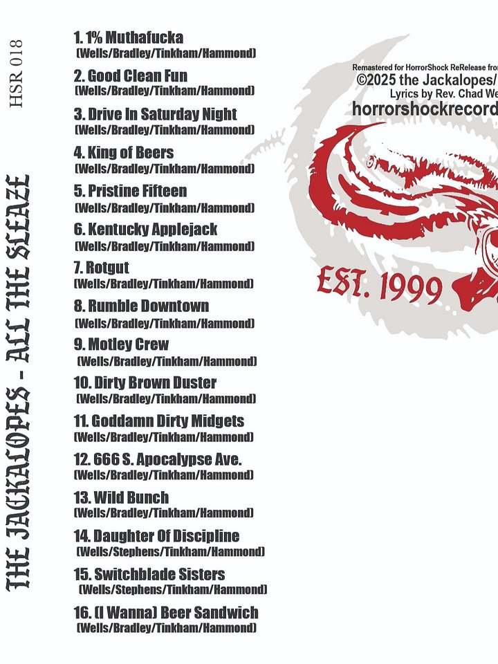 HSR - 018 The Jackalopes - All The Sleaze CD product image (2)