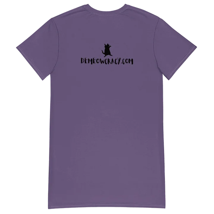 Dancing Demeowcracy Feline Purple T-Shirt Dress product image (2)