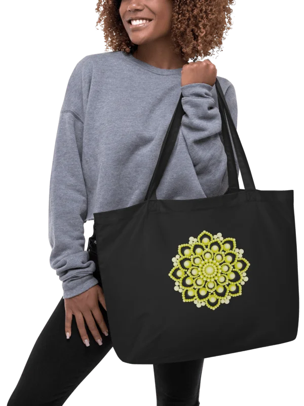 Yellow Flower Mandala Organic Cotton Tote product image (1)
