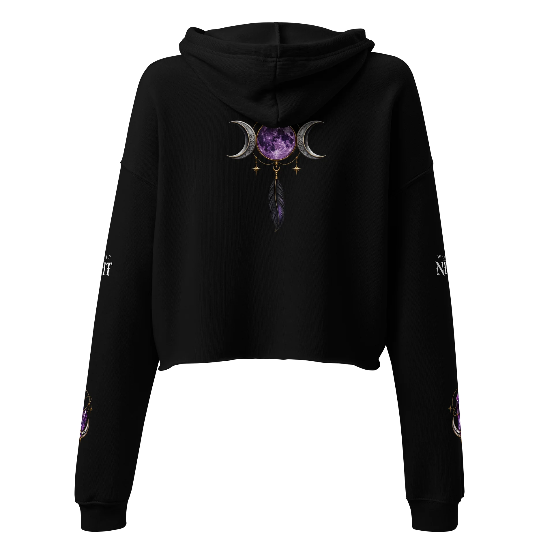 Moonlight Is Her Religion Crop Hoodie product image (2)