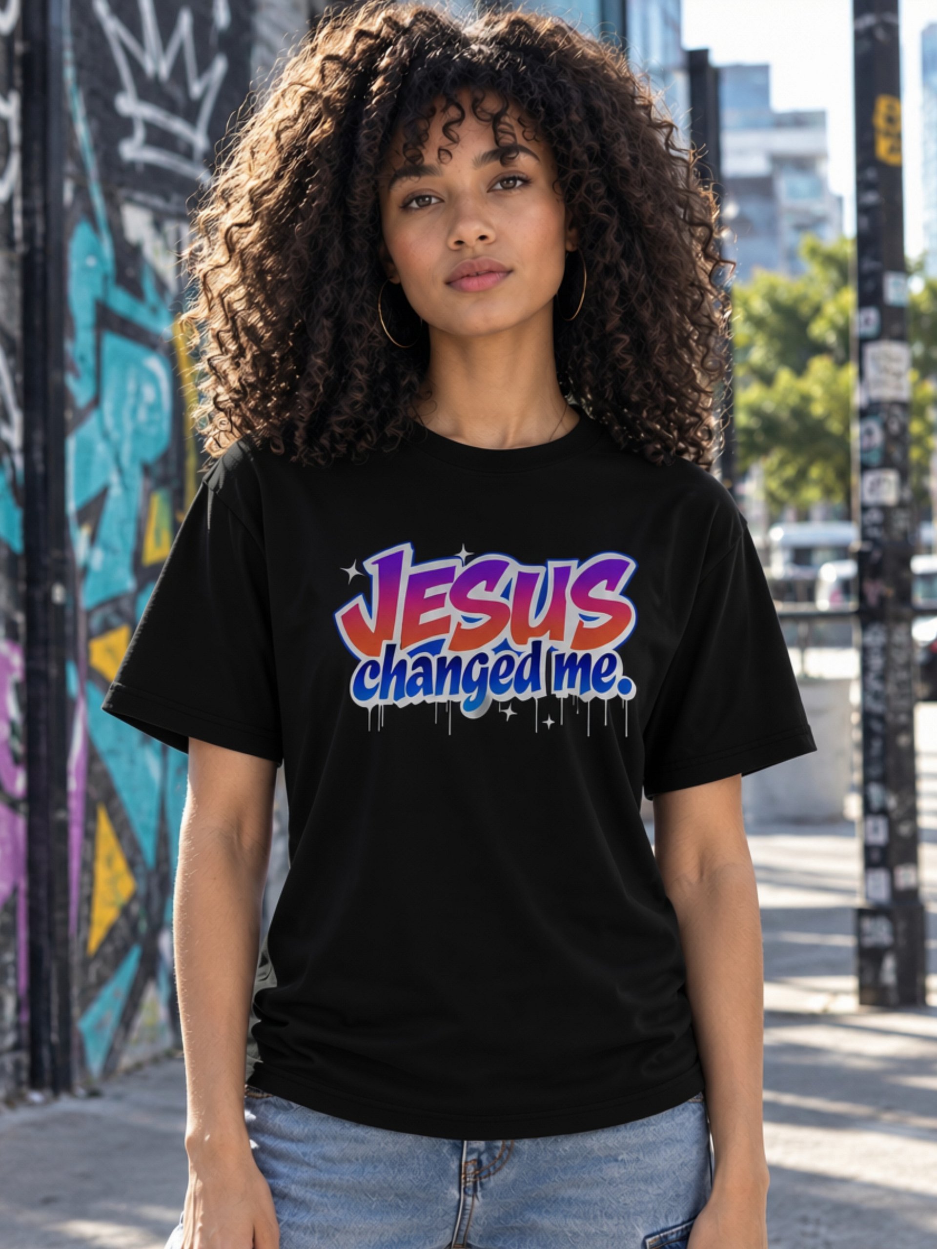 Jesus Changed Me Graffiti T-shirt product image (3)