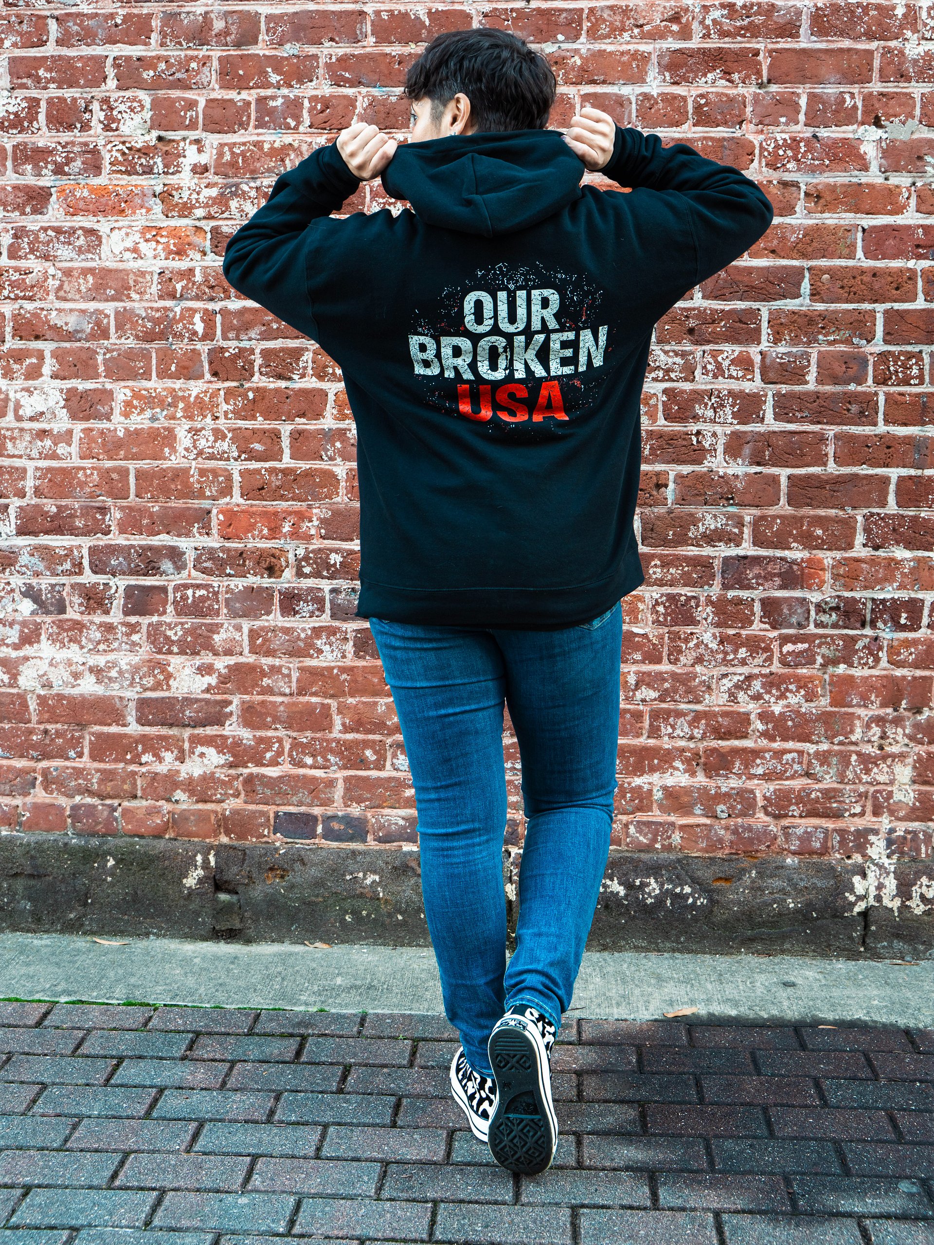Our Broken USA Premium Oversized Hoodie – Two-Sided Heavyweight Streetwear | Political Statement Apparel product image (10)