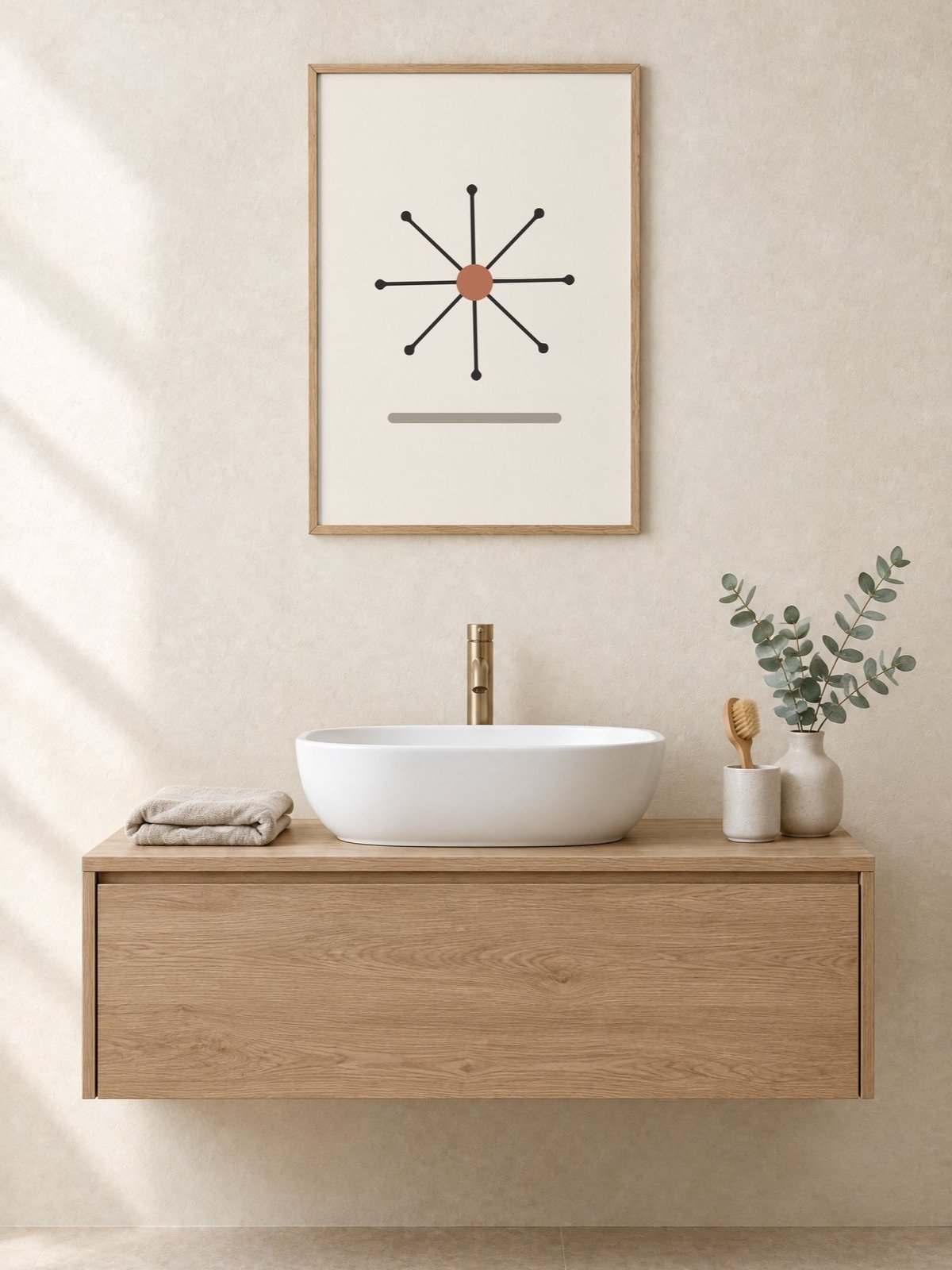 Atomic Starburst Print | Mid Century Bathroom Wall Art product image (1)