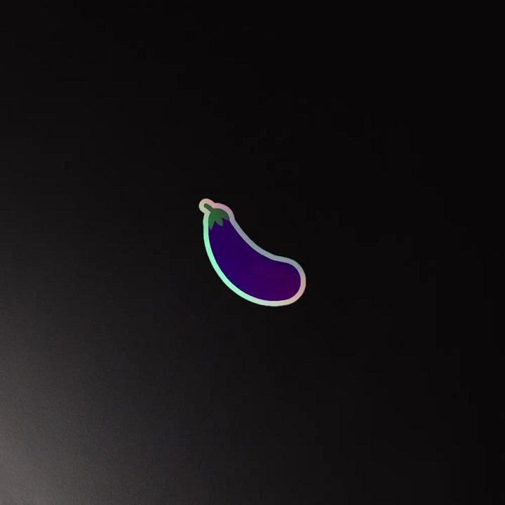 I Love Eggplant Holographic Sticker product image (4)