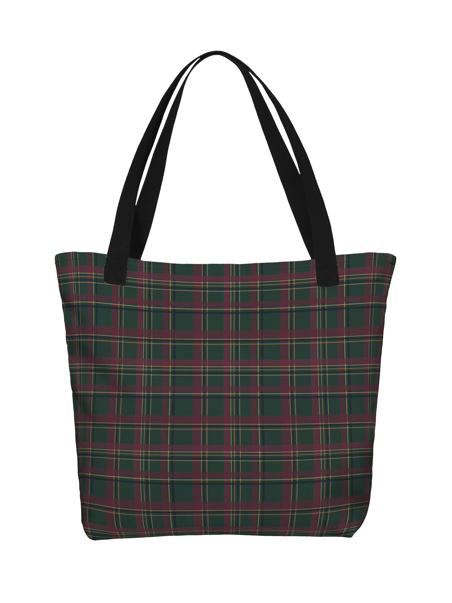 Heritage Plaid Large Tote Bag – Vintage Tartan Shoulder Bag with Pocket product image (1)
