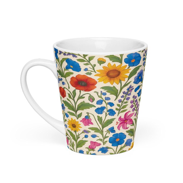 Medieval Floral Print Latte Mug – Colorful Vintage-Inspired Drinkware for Kitchen & Dining product image (1)